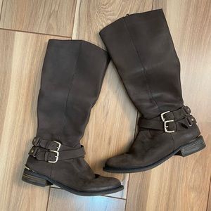 Steve Madden Avilla Brown Leather Riding Boot